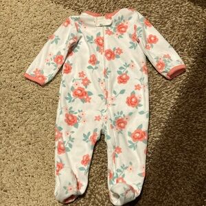 3/$10 Carters white with pink flowers sleeper.